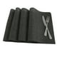 Résistant à la Chaleur Antidérapant PVC Tables Tapis Tissé Set de Table Noir, Ensemble de 4 – image 5 sur 6