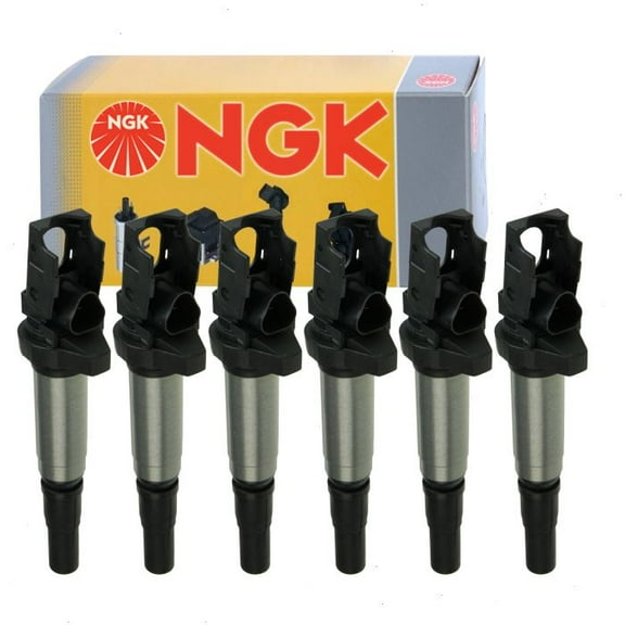 6 pc NGK Ignition Coil compatible with BMW Z4 2.5L 3.0L 3.2L L6 2003-2016 (Full Shop Pack)