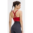thumbnail image 4 of SURJDE Women's Strappy Sports Bra Medium Support Workout Training Top, 4 of 6