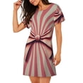 thumbnail image 2 of Kdxio Chemise de Nuit Rétro à Imprimé Nœud pour Femmes, Manches Courtes, Décontractée, Ample et Confortable, 2 of 6