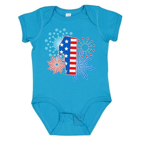 

Inktastic First Birthday- Fourth of July Fireworks Gift Baby Boy or Baby Girl Bodysuit