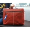 thumbnail image 5 of 15 inch genuine leather briefcase bag - Handmade crossbody laptop satchel (Orange ), 5 of 5
