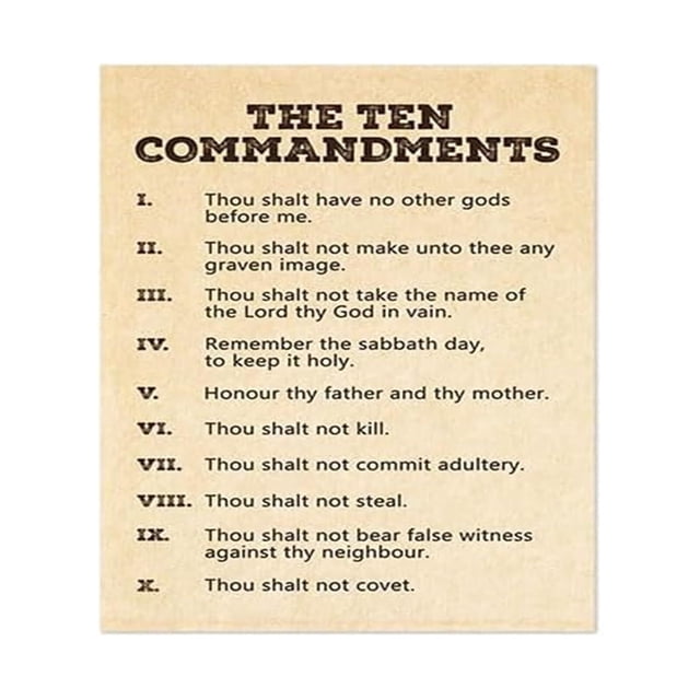 The Ten Commandments Poster Bible Scripture Wall Art Christian Home Decor for Living Room Church Office Faith Based Art poster Unframed12x18inch(30x45cm)