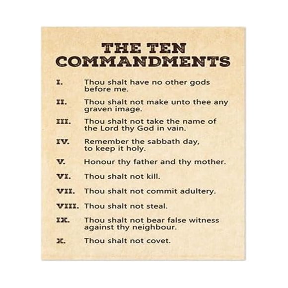 The Ten Commandments Poster Bible Scripture Wall Art Christian Home Decor for Living Room Church Office Faith Based Art poster Unframed12x18inch(30x45cm)