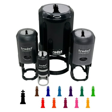 Chess King Piece Self-Inking Rubber Stamp Ink Stamper - Black Ink - Mini 1/2 Inch