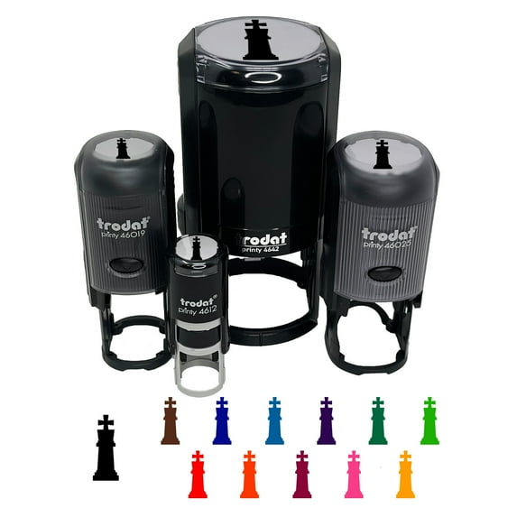 Chess King Piece Self-Inking Rubber Stamp Ink Stamper - Brown Ink - Medium 1 Inch