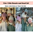 thumbnail image 2 of Simplicity Winter Beanie Hat Scarf Set for Boys Girls Kids Knitted Fleece Lined Beanie, 2 of 5