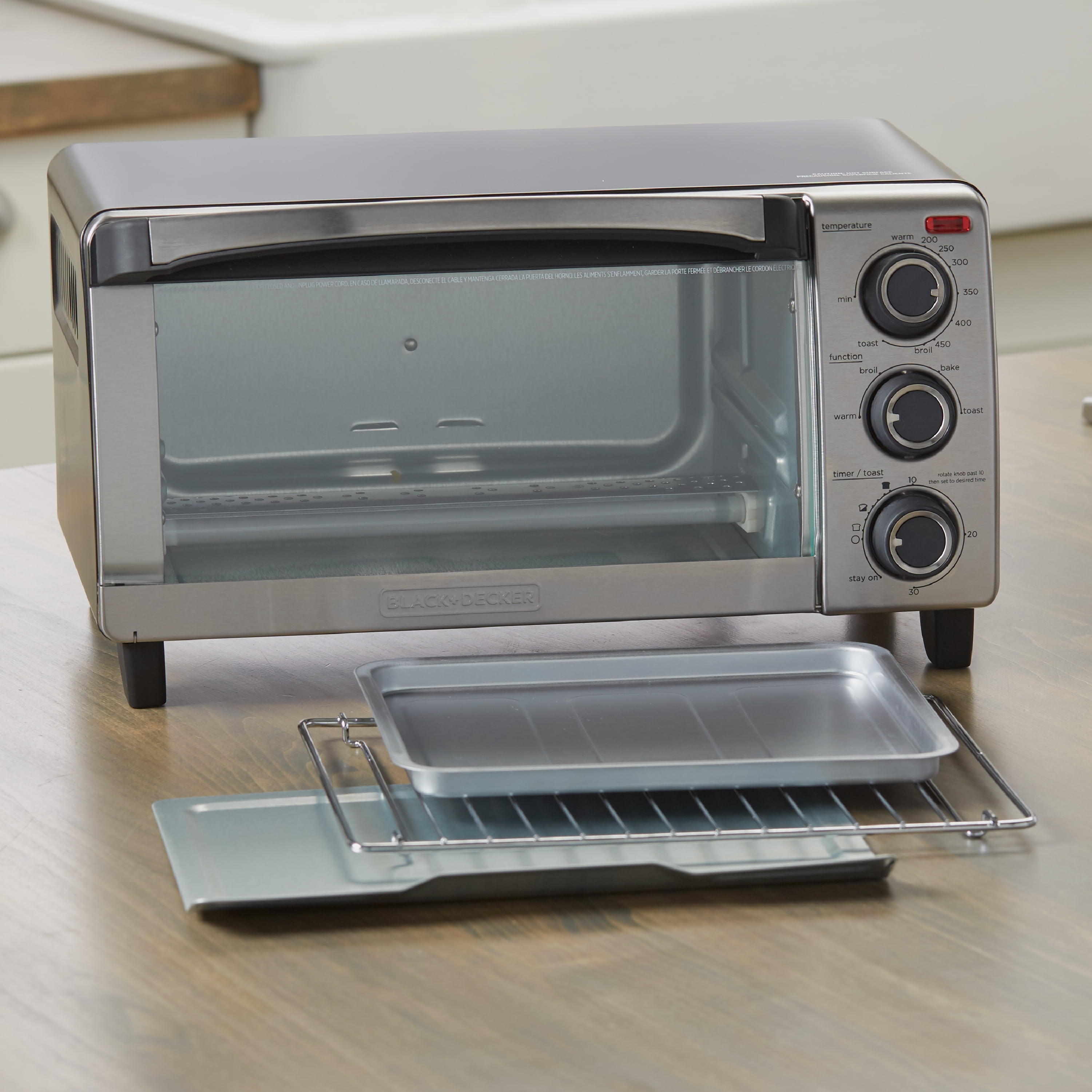 BLACK+DECKER Natural Convection Toaster Oven, Stainless Steel, TO1755SB