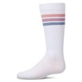 thumbnail image 3 of MeMoi Girls Multi-Stripe Ribbed Cotton-Rich Varsity Knee High Sock - Girls - Female, 14, White-Bright, 3 of 11