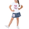 thumbnail image 2 of hengsof Ensemble Deux Pièces Jupe à Manches Courtes Imprimé Ours avec Nœud Doux pour Filles, Jupe à Manches Courtes Col Rond Taille Élastique Ensemble Décontracté Confortable, 2 of 6