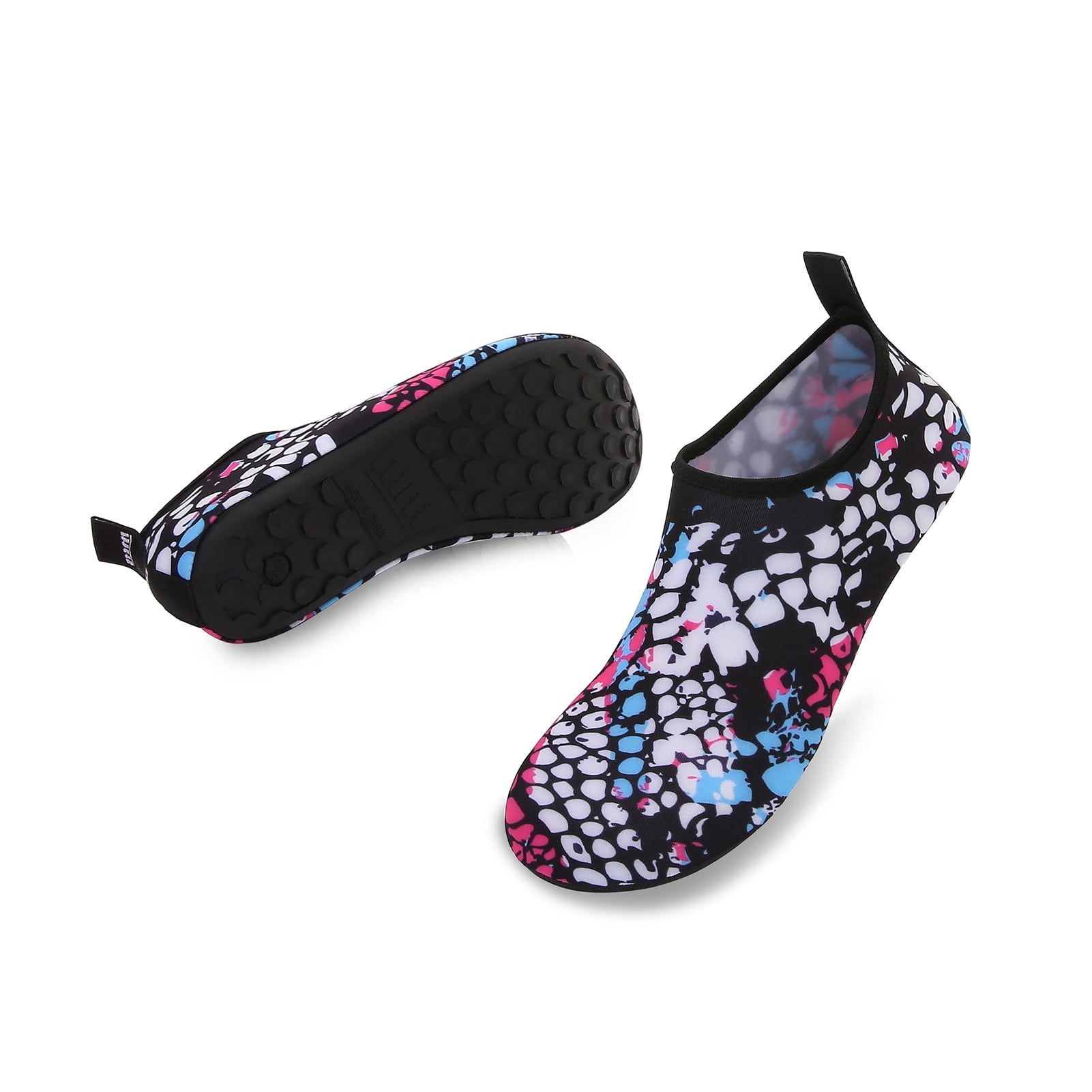 Men and Women a Slip On Barefoot Quick-Dry Beach Aqua Yoga Water Shoes (Fishnet/White, 4-5 Women)