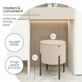 thumbnail image 2 of LammaLoe Small Round Ottoman with Storage, Boucle Ottoman Foot Stool with Lid, Upholstered Vanity Stool for Living Room & Bedroom, Beige, 2 of 9