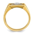 thumbnail image 2 of Auriga Fine Jewelry 14K Yellow Gold with White Rhodium Men's Textured Diamond Blue Lodge Master Masonic Ring Size 10 (Clarity: I1, Color: GH), 2 of 6