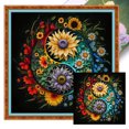thumbnail image 1 of Kit Punto Cruz Con Flores Hilo Algodón Ecológico Bordado 11CT 40x40cm, 1 of 9