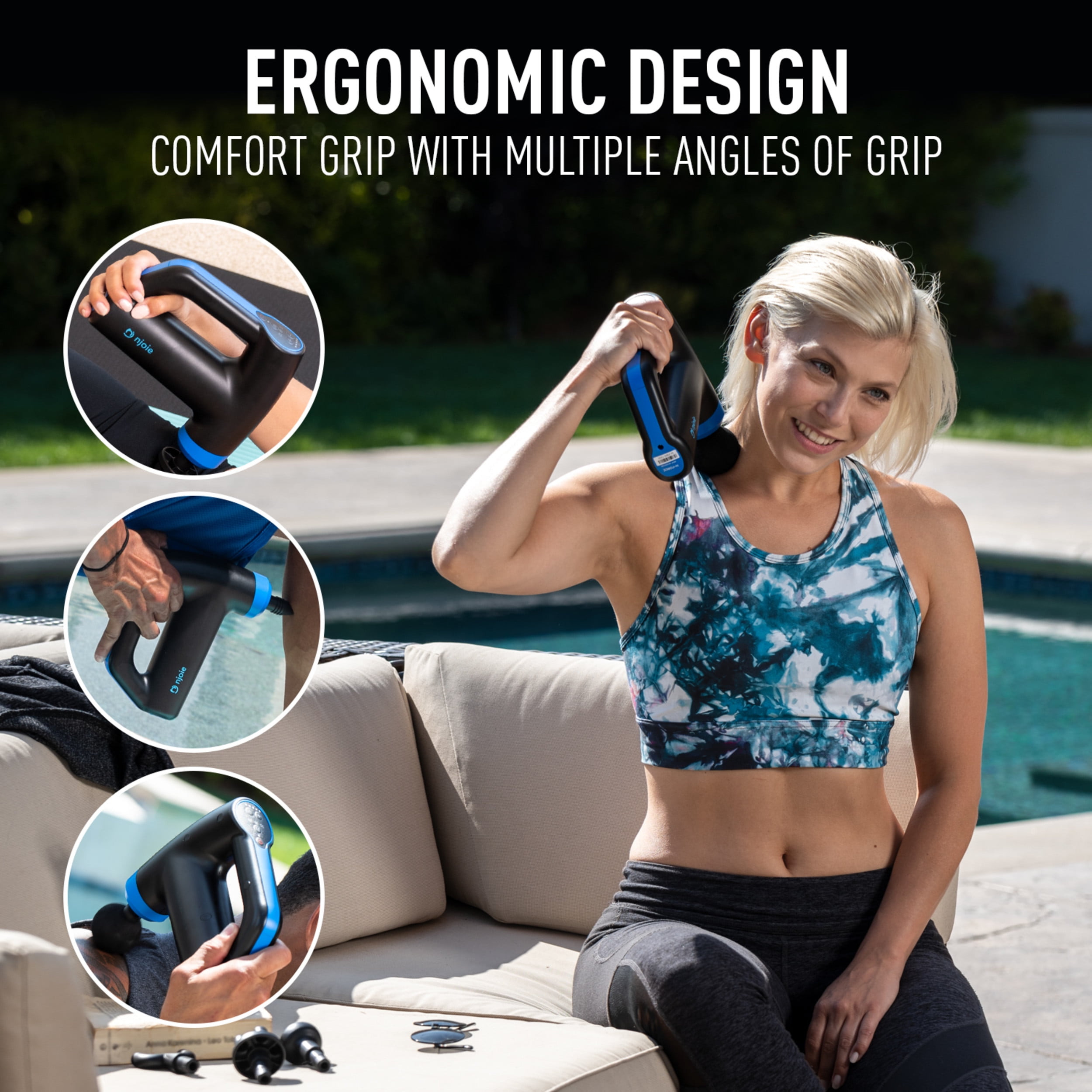 NFORCE Handheld Rechargeable Electric Percussion Massage Gun By enjoie