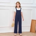thumbnail image 2 of Girl Jumpsuit Straight Leg Jumpsuit Casual Sleeveless Loose Overall Girl Summer Clothes 7-8 Years, 2 of 4