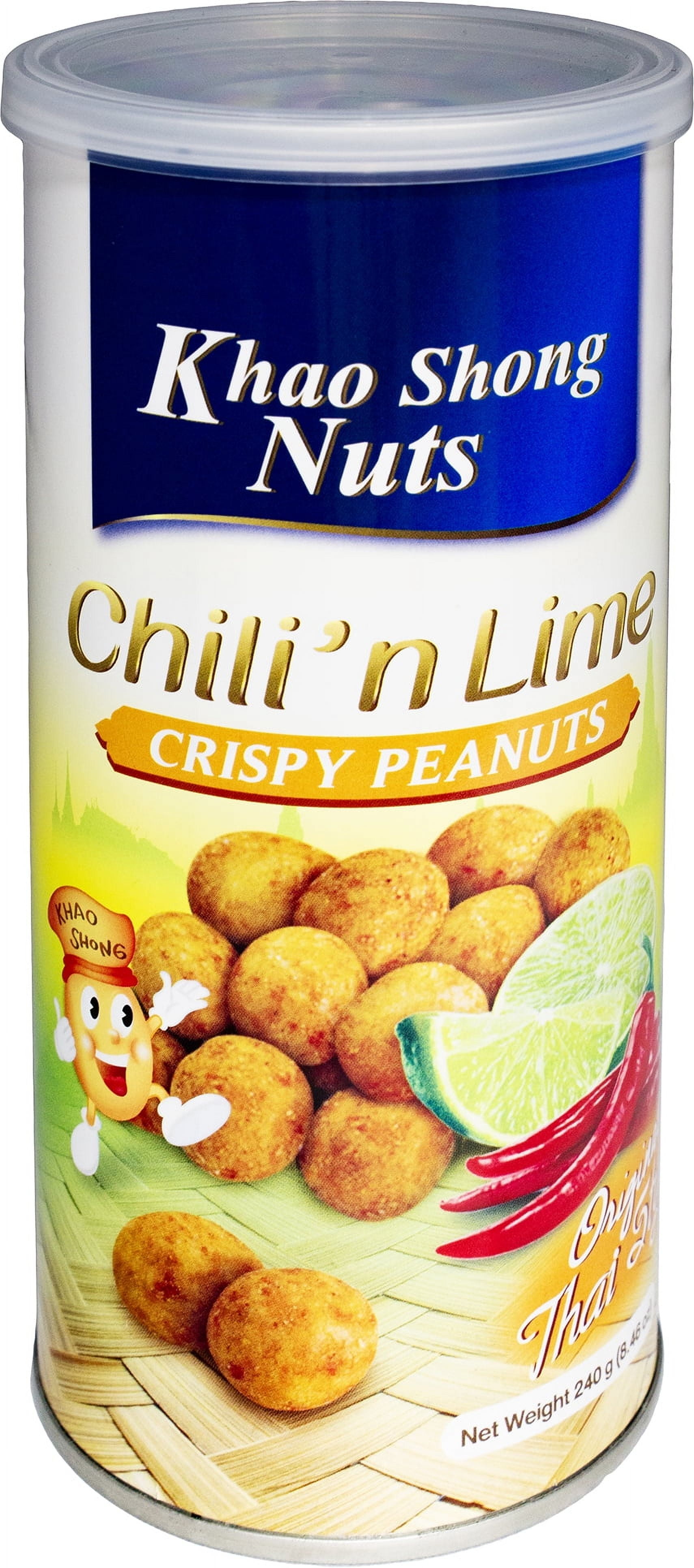 (3 pack) Khao Shong Chili N Lime Crispy Peanuts, 8.46 oz