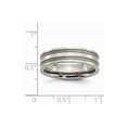 thumbnail image 2 of Titanium Grooved 6mm Brushed Polished Band Ring - Size 10, 2 of 2