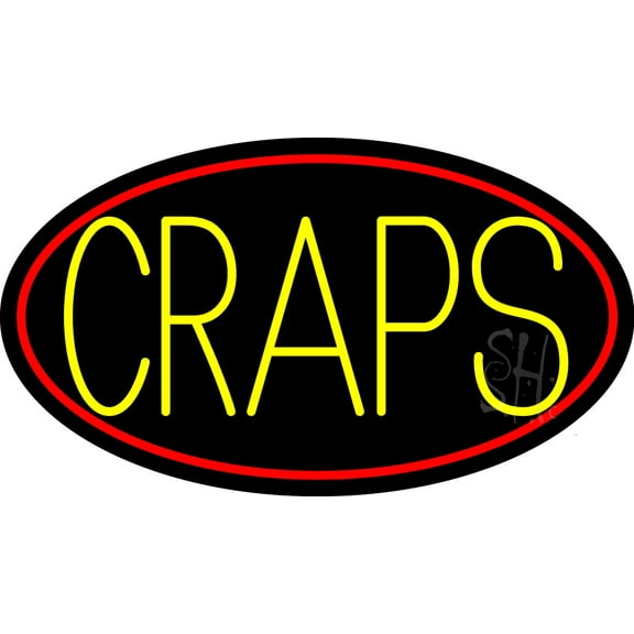 Craps 3 LED Neon Sign 20 x 37 - inches, Black Square Cut Acrylic Backing, with Dimmer - Bright and Premium built indoor LED Neon Sign for wall décor, arcarde, and storefront.