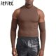 thumbnail image 2 of Camiseta con hombros descubiertos para hombre, Top corto acanalado, informal, con cuello simulado, manga larga, Jersey ajustado, ropa para fiesta Rave y discoteca, 2 of 5