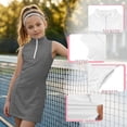 thumbnail image 6 of Uourmeti Pink Girls Summer Dresses 4T Pickleball Theme Athletic Dress for Girls Tennis Golf Outfit with Pockets 1/4 Zip Tank Dresses Spring Outfits Kids Activewear, 6 of 7
