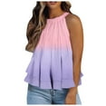 thumbnail image 2 of ZKCCNUK Women's Halter Neck Tank Tops Floral Sleeveless Shirt Pleated Casual Camisole Summer Plus Size Tops 2023, 2 of 5