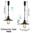 thumbnail image 3 of FSLiving Adjustable Height Track Pendnat Light J-Type Retractable Lift Track Spotlight with Telescoping Rod Adjustable Gimbaled Lamp-Post Juno Track DIY Retro Cover Lamp, Black - 3 Lights, 3 of 7