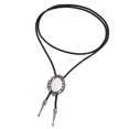 thumbnail image 2 of KLKCMS Cravate Bolo Western Vintage Fait Main Forme Ronde Blanche, 2 of 8