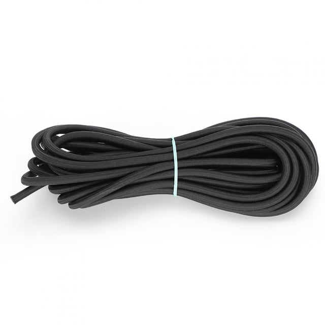Cuerda elástica redonda para ropa, 7 mm, 10 m/32,8 pies, con fuerte elasticidad, para manualidades, color negro