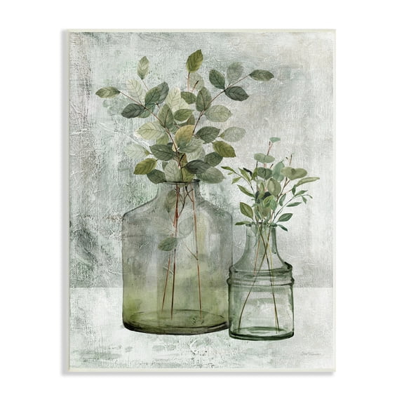 Stupell Industries Plant Botanical Bunches Country Vase Potted Plant Painting, 10 x 15, Design by Carol Robinson