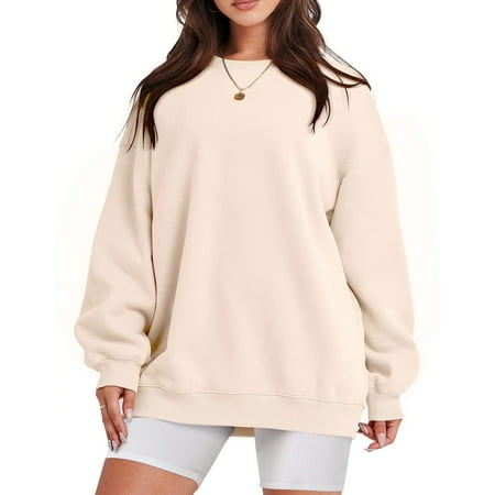 SIYUDAN Women Sweatshirt for Womens Long Sleeve Sweatshirt Pullover Women Beige Pullover Adult Crewneck for Women Winter Sweatshirts Streetwear