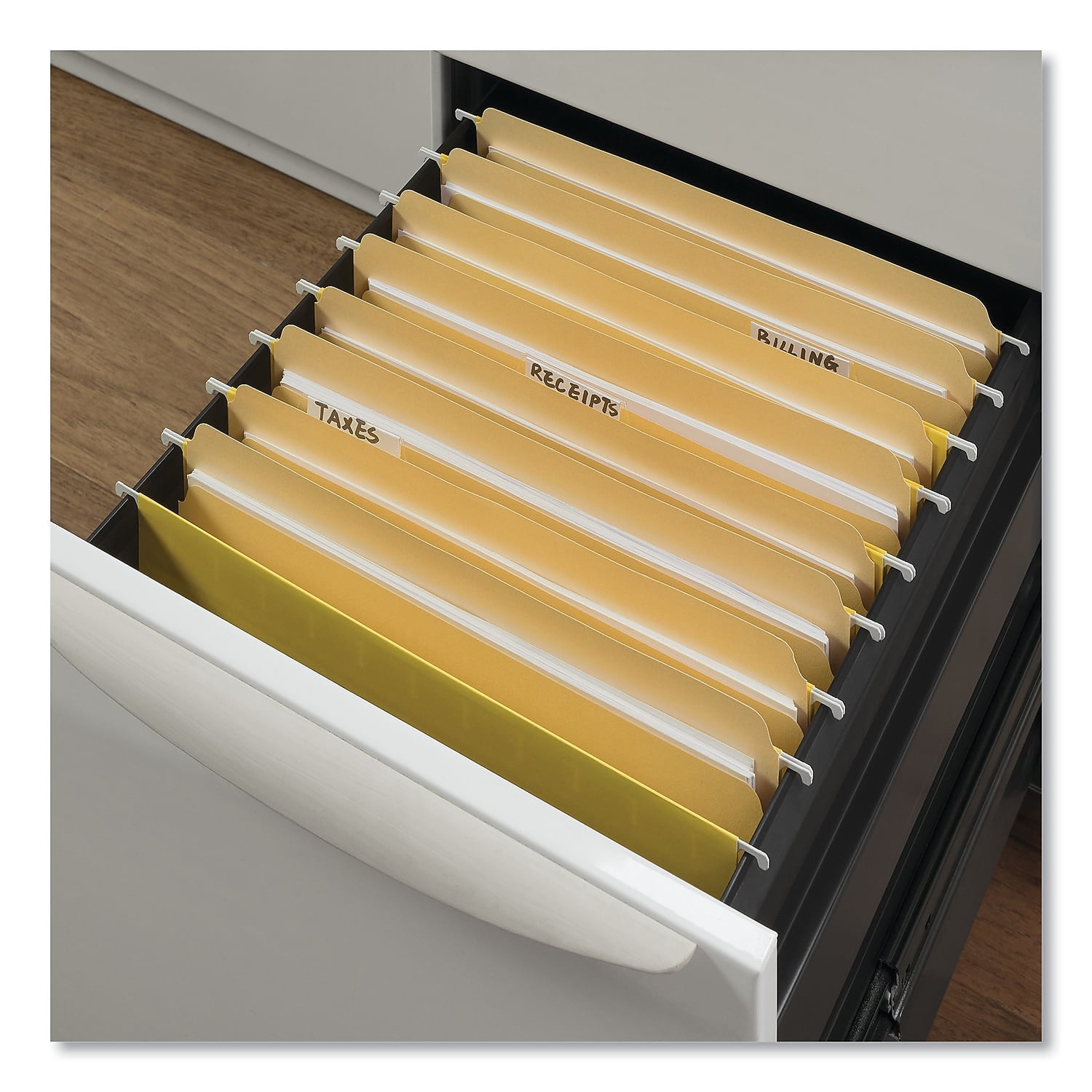 Universal File Folders, Straight Cut, One-Ply Top Tab, Letter, Manila, 100/Box -UNV12110