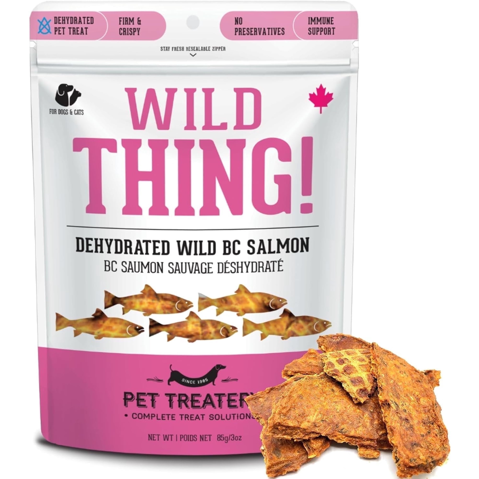 Pet Treatery Wild Salmon Treats for Dogs & Cats (3 oz, Pack of 1)