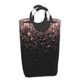 thumbnail image 2 of KLL Rose Gold Glitter1 Laundry Hamper,Large Canvas Fabric Lightweight Storage Basket Toy Organizer Dirty Clothes Collapsible Waterproof, 2 of 6