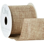 Offray Ribbon, Natural 2 1/2 inch Woven Burlap Woven Ribbon, 9 feet