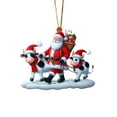 thumbnail image 2 of Animal Christmas Ornament,Christmas Tree Hanging Santa Clau Leading Cattle Christmas Decoration,Nature Theme Party Animals Christmas Tree Decoration,Funny Animal Christmas Decor Keepsake Gifts, 2 of 7