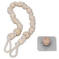 thumbnail image 1 of Boho Rideaux, Porte-Papier Toilette Simple Sans Fondu pour Rideau Corde de Coton Beige avec Perles de Bois 55cm, 1 of 8