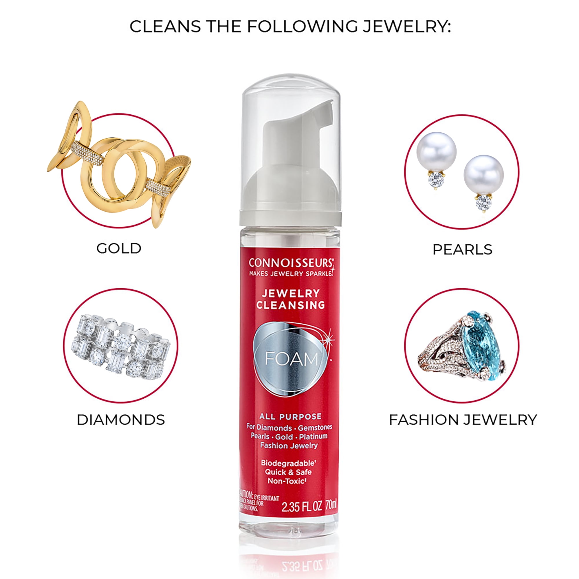 Connoisseurs Jewelry Cleaning Kit, Includes Dry Disposable Wipes to Polish Gold and Silver in Carry Compact,  Diamond Dazzle Stik and Foam & Brush for All Pieces Including Watches, 3 Pack