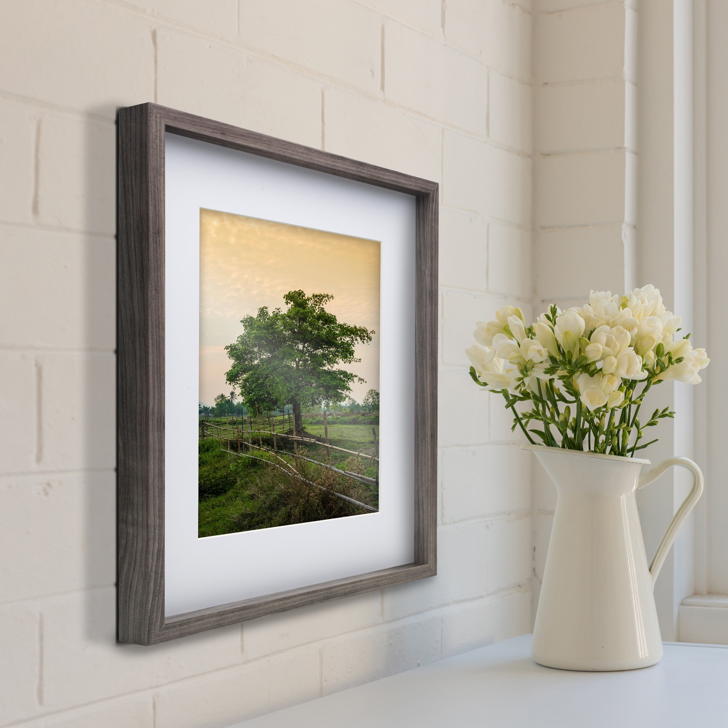 Realspace Becker Wood Picture Frame 5 34 x 7 34 Matted For 4 x 6 Natural -  Office Depot
