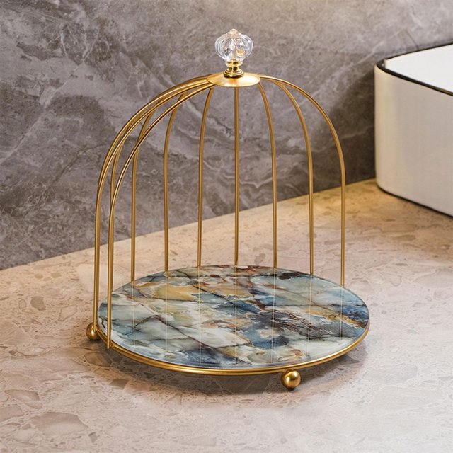 Organizador de Maquillaje de Jaula de Pájaros, Organizador de Cosméticos, Estante de Almacenamiento para Perfume, Soporte de Maquillaje Premium para T 1 capa pintada BLESIY Estante organizador de maquillaje