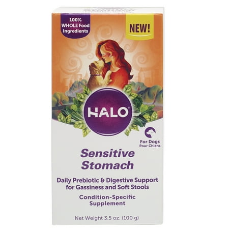 Halo Natural Supplements with Prebiotics for Dogs, Sensitive Stomach, 3.5-Ounce