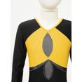 thumbnail image 5 of Alvivi Kids Girls Color Block Spandex Gymnastics Leotards Jumpsuit Long Sleeve Full Body Bodysuit Yellow 10, 5 of 7