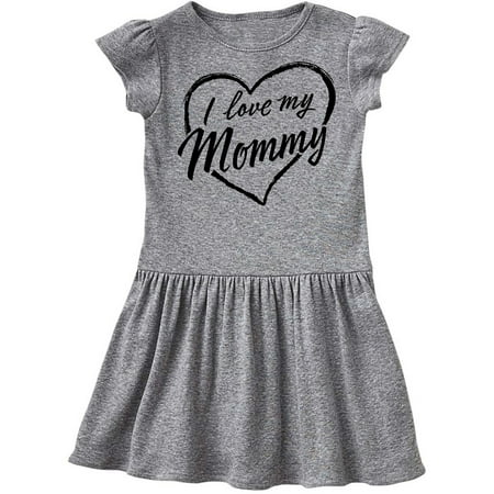 

Inktastic I Love My Mommy in Black Chalk Heart Gift Toddler Girl Dress