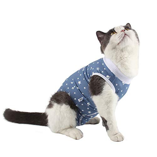 Etdane Cat Surgical Recovery Suit Small Dog Puppy Onesies After Surgery Abdominal Wounds Protector Post-Operative Shirt Pet E-Collar Alternative Vest for Home Outdoor