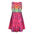 thumbnail image 4 of Robes Filles Tout-Petits Enfants Filles Été Col Rond Sans Manches Robe Imprimé Floral Décontracté Plage Fête Robes Bébé Robe Rouge 5 Ans-6 Ans, 4 of 7