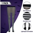 thumbnail image 4 of Skeleteen Black and White Tights - Striped Nylon Stretch Pantyhose Stocking Accessories for Every Day Attire and Costumes for Teens and Children, 4 of 7