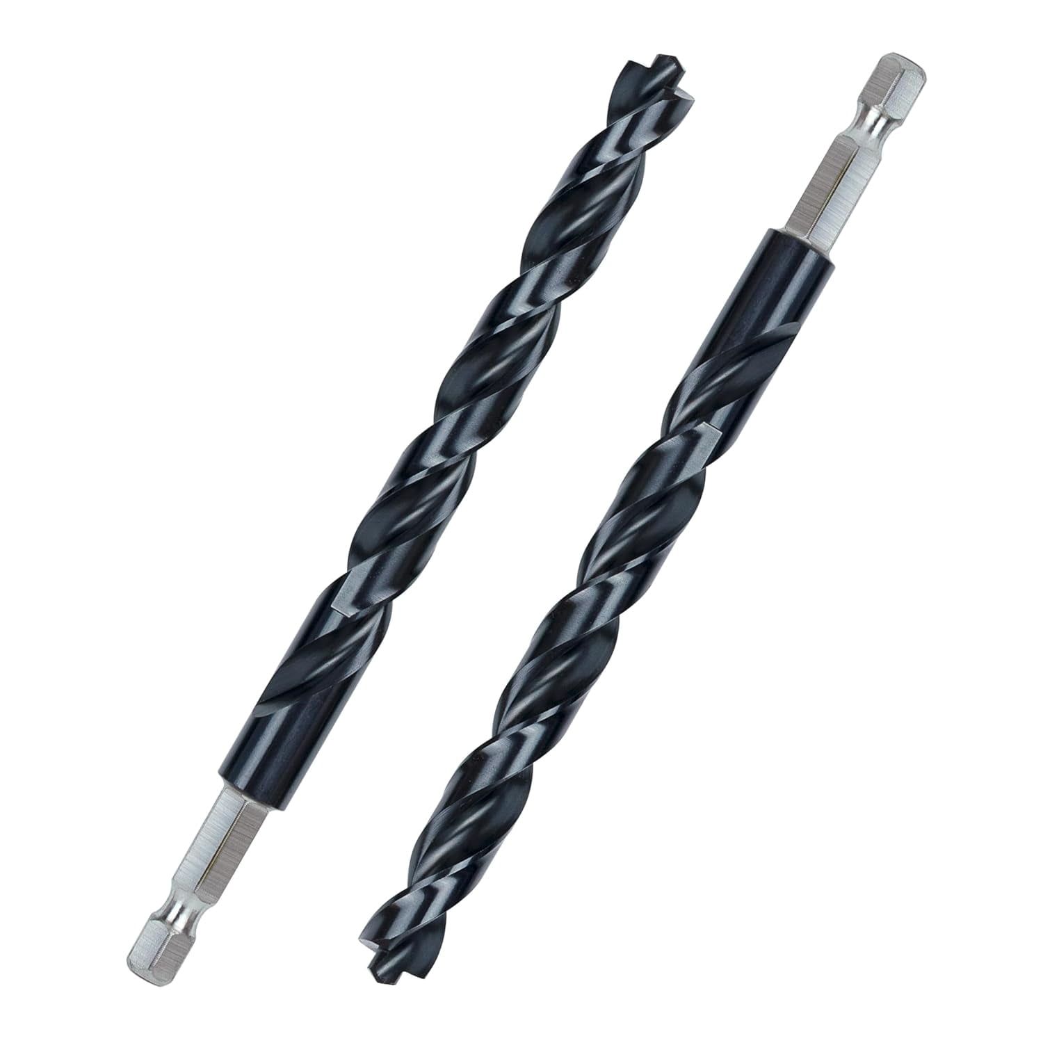 FRKSMD-3/8 Inch Cobalt Drill Bits 2pcs Heavy-Duty Metal Drill Bit Set for Steel, Cast Iron, TiAlN Coating, 1/4" Hex Shank (3/8" x 4")