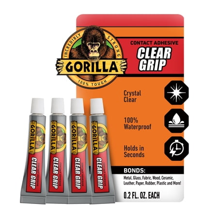 Gorilla Clear Grip Contact Glue 5g Mini Tubes, 4 Count. Assembled Product Weight
