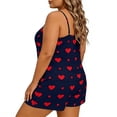thumbnail image 6 of UAMVSH Women's Plus Size Pajama Set 2 Piece Heart Print Cami Pjs Summer Crewneck Tank Top and Shorts Lounge Set Soft Nightwear, 6 of 7