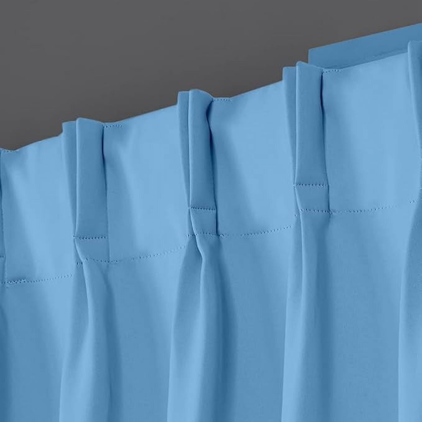 Homi Drapes Double Pinch Pleated Blackout Curtains Thermal Insulated Room Darkening Drapes for Bedroom/Livingroom Along with 2 Panels,Tiebacks,Hooks (Aqua Blue, 30"x95")